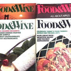 Vintage Food & Wine Magazines Lot of 4 / 1982 & 1986